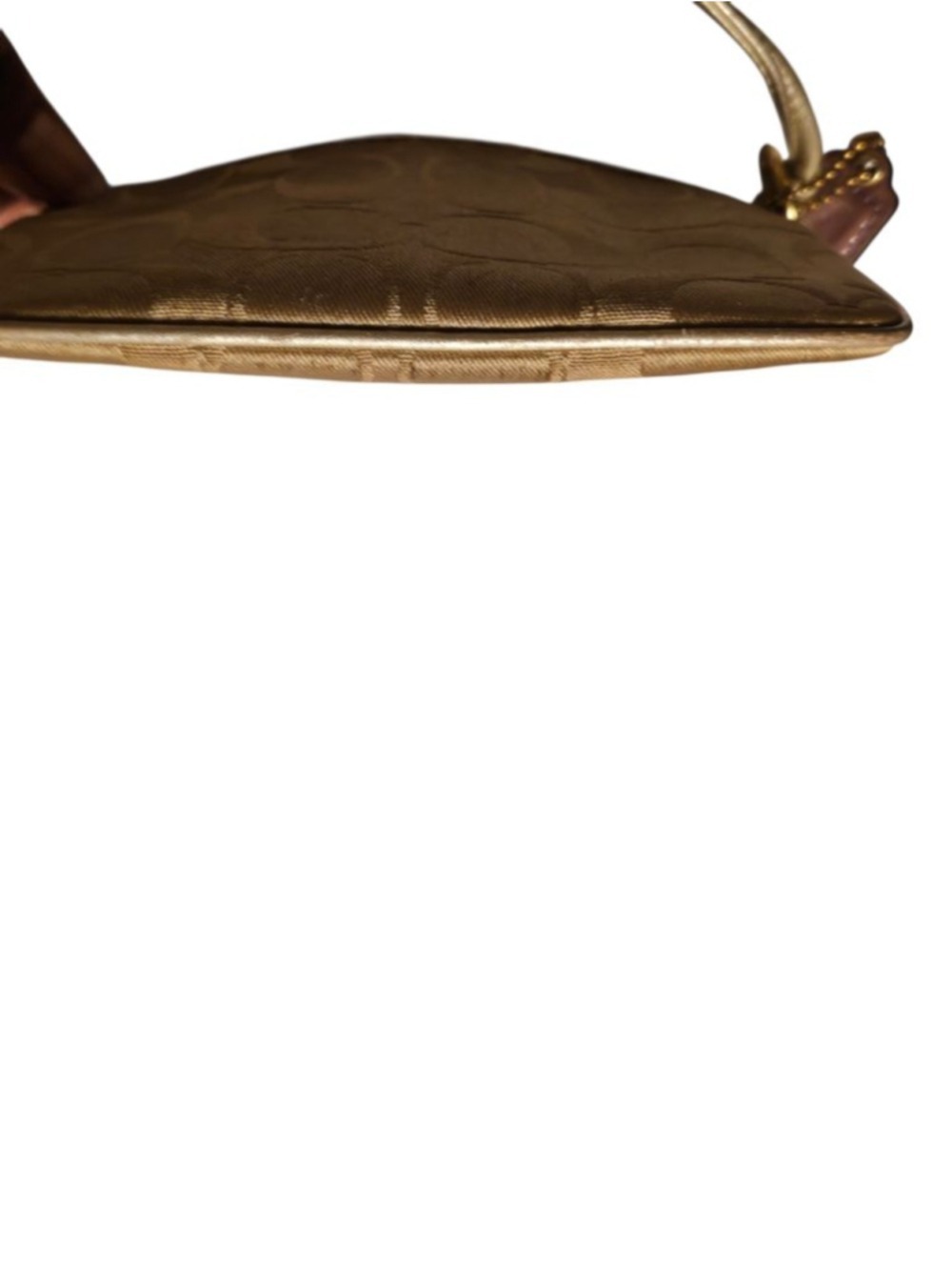 Coach Gold Poppy Logo Wristlet One Size Gold Blue - Picture 11 of 13